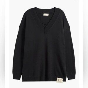 NEW Free People Chelsea V Neck Tunic Sweater Womens S Minimalist Contemporary